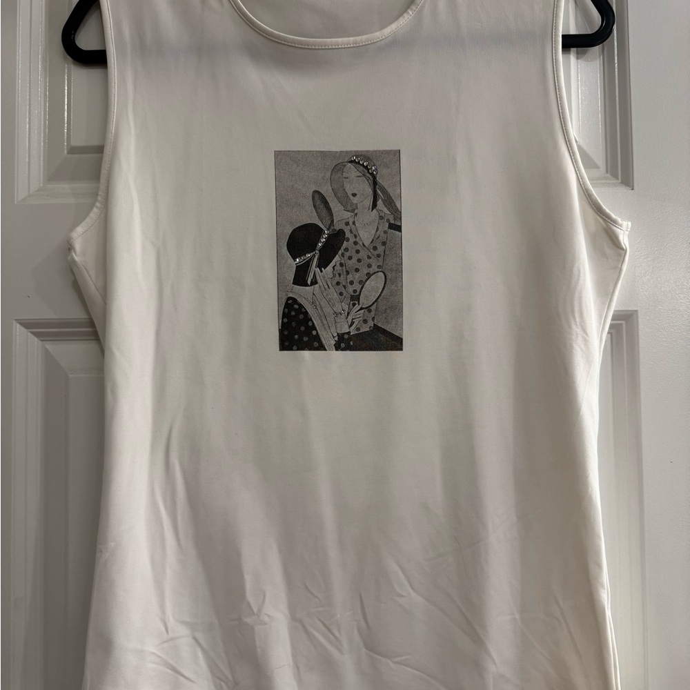 White House Black Market Artistic Print Tank Top